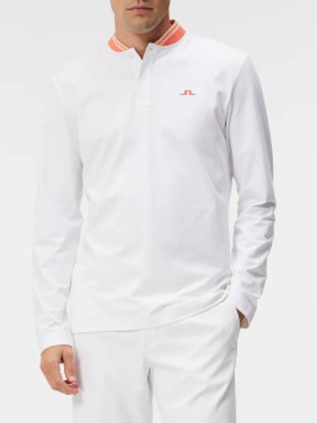 Men's Tyson Regular Fit Long Sleeve Polo Shirt White - J.LINDEBERG - BALAAN 2