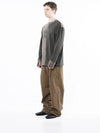 Men s M243MT01KA Snowy Reverse Sleeve Crew Neck Sweatshirt Khaki Brown - CHANCE'S NOI - BALAAN 5