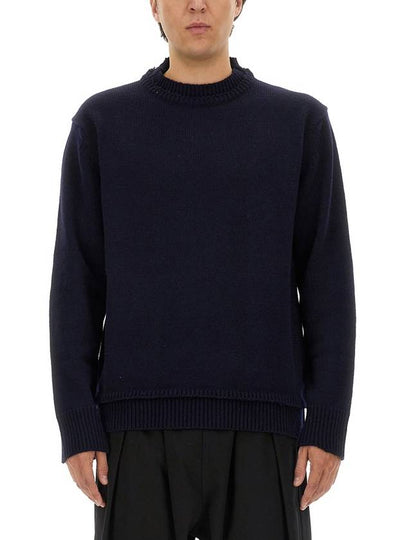 Back Stitch Elbow Patch Knit Top Navy - MAISON MARGIELA - BALAAN 2