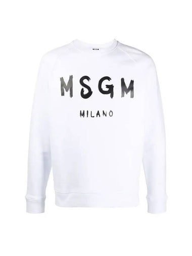 Milano Brushed Logo Sweatshirt White - MSGM - BALAAN 1