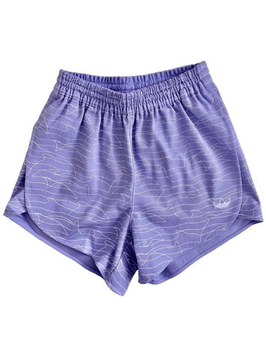 Logo Print Shorts Light Purple - ADIDAS - BALAAN 1