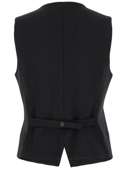 Black Vest With Button Closure In Fabric Woman - P.A.R.O.S.H. - BALAAN 2