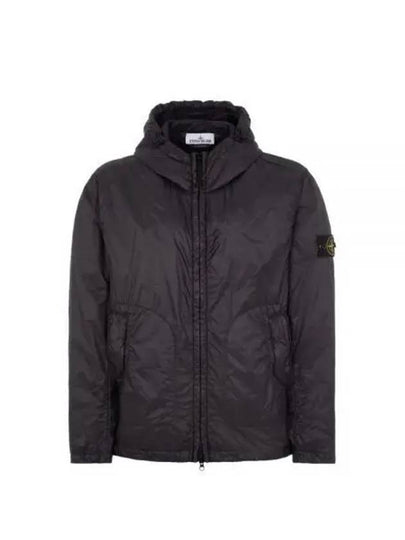 Garment Dyed Micro Yarn Hooded Jacket Black - STONE ISLAND - BALAAN 2