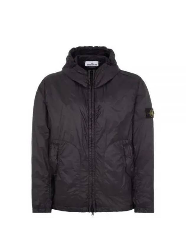 Garment Dyed Micro Yarn Hooded Jacket Black - STONE ISLAND - BALAAN 2