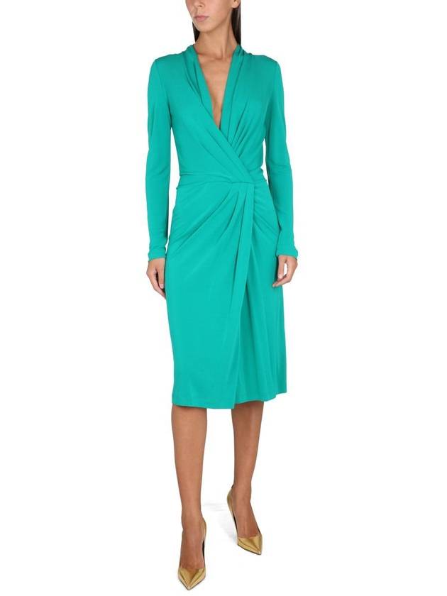 Midi Dress A 0405 1621 0382 EMERALD - ALBERTA FERRETTI - BALAAN 3