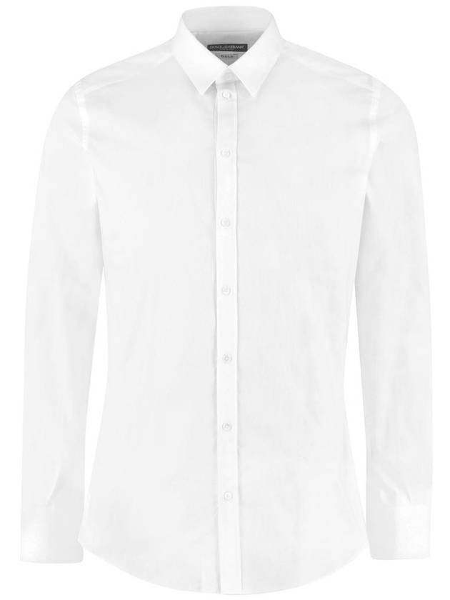 Cotton Striped Long Sleeve Shirt White - DOLCE&GABBANA - BALAAN 2