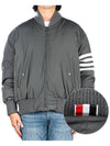 Poly Twill 4-Bar Oversized Knit Down Bomber Jacket Medium Grey - THOM BROWNE - BALAAN 2