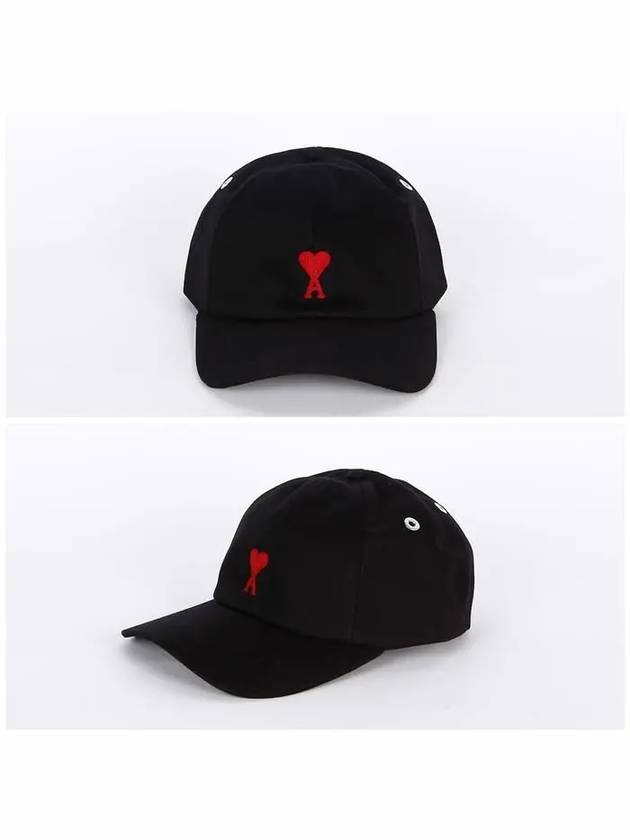 De Coeur Embroidered Logo Ball Cap Black - AMI - BALAAN 3