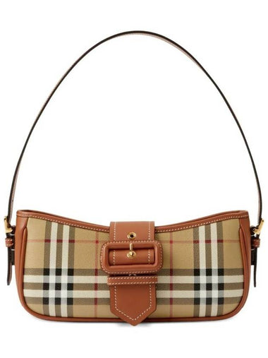 Buckle Strap Check Sling Shoulder Bag Beige - BURBERRY - BALAAN 1