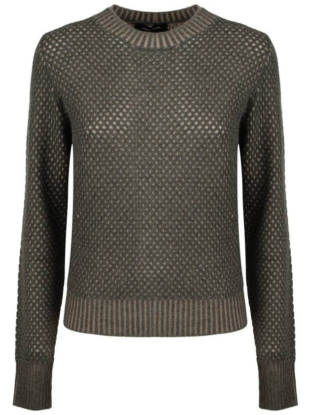 Fabiana Filippi Grey Virgin Wool Mesh Sweater - FABIANA FILIPPI - BALAAN 1