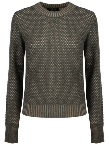 Fabiana Filippi Grey Virgin Wool Mesh Sweater - FABIANA FILIPPI - BALAAN 1