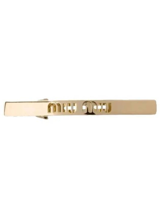 Logo Metal Hair Clip Gold - MIU MIU - BALAAN 2