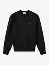 Small Heart Logo Sweatshirt Black - AMI - BALAAN 3