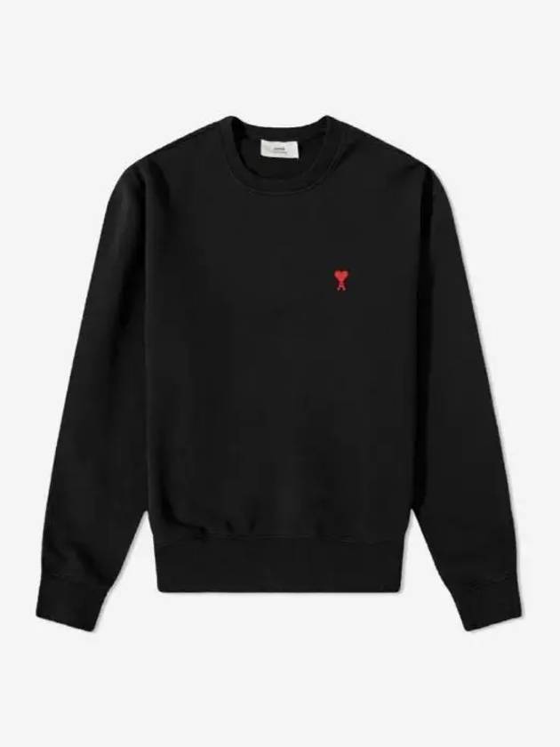 Small Heart Logo Sweatshirt Black - AMI - BALAAN 3