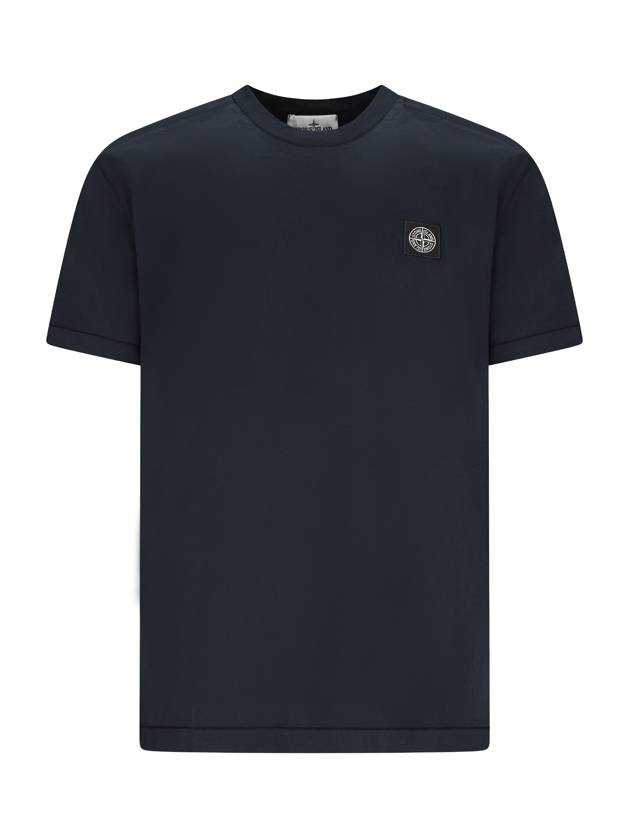 T-SHIRT WITH COMPASS LOGO PATCH - STONE ISLAND - BALAAN 1