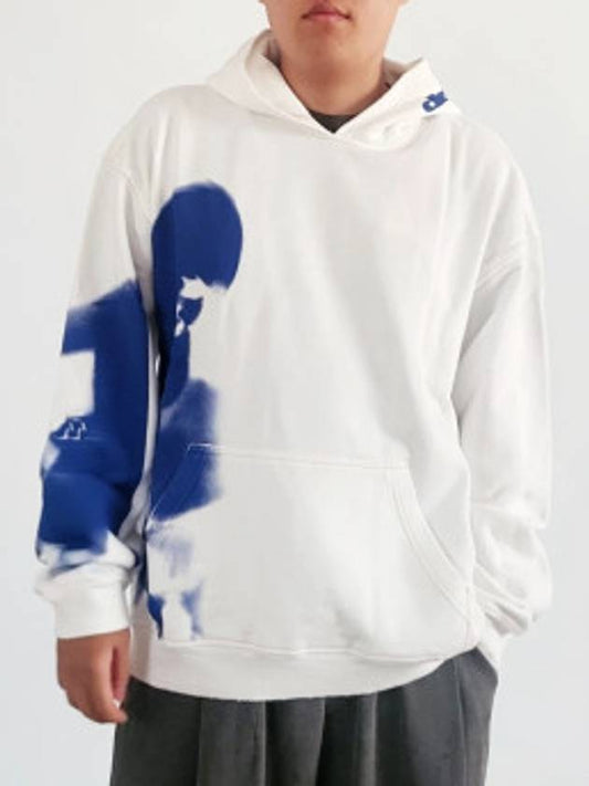 Distressed Smudgy Print Hoodie White - DIESEL - BALAAN 2