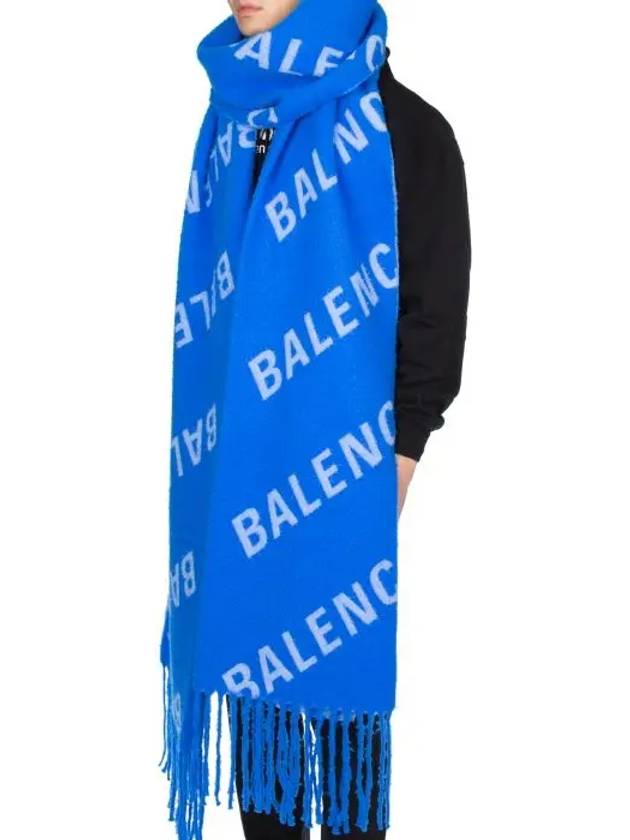 All-Over Logo Muffler Blue - BALENCIAGA - BALAAN 8