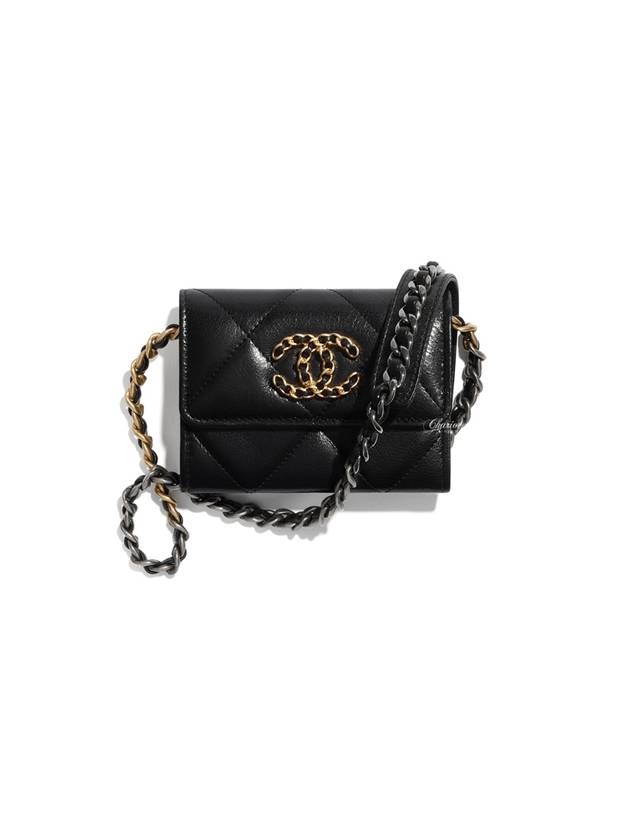 19 Chain Flap Mini Bag Black - CHANEL - BALAAN 1