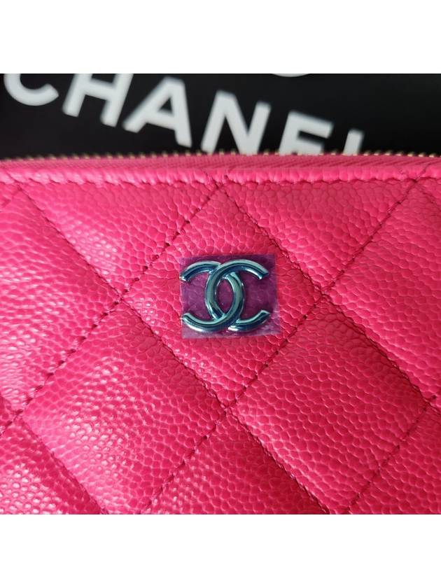 Mini pouch classic caviar card wallet hot pink gold coral - CHANEL - BALAAN 4