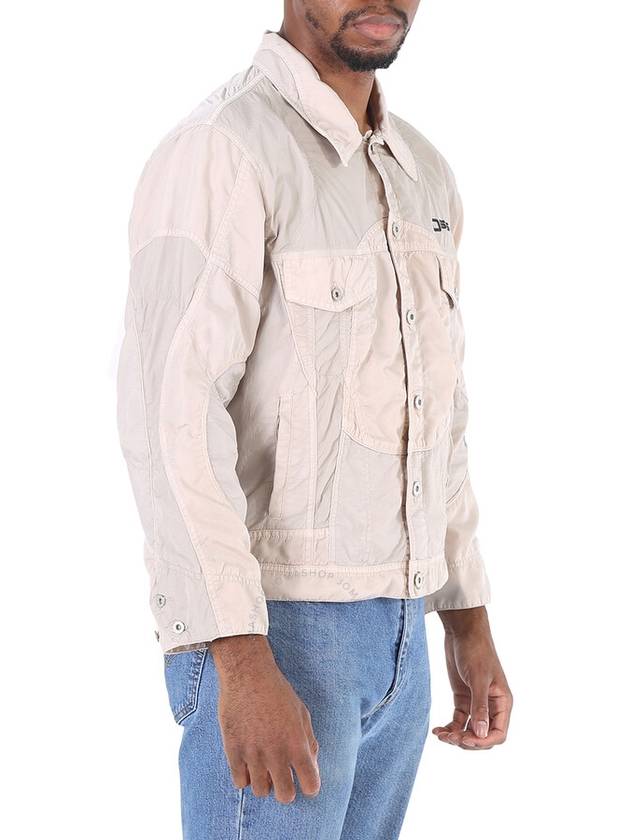 logo denim effect jacket beige - OFF WHITE - BALAAN 4