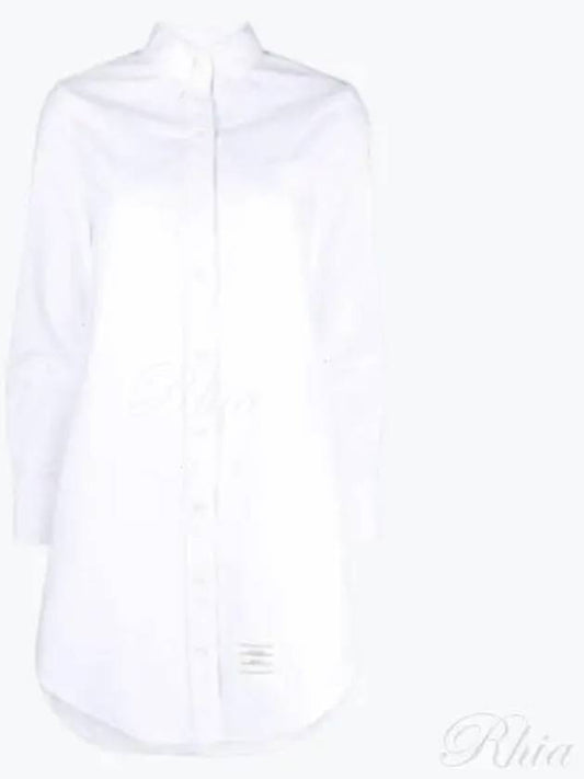 Women's Hidden Oxford Shirt Long Dress White - THOM BROWNE - BALAAN 2