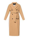 Belt Long Double Coat Beige - MSGM - BALAAN 1