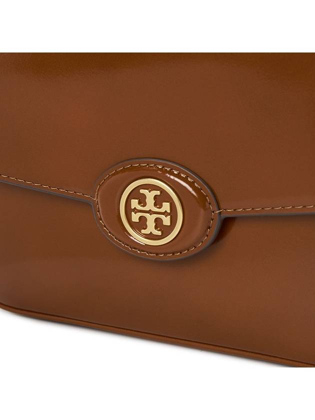 Robinson Spazzolato Convertible Logo Shoulder Bag Marone - TORY BURCH - BALAAN 8