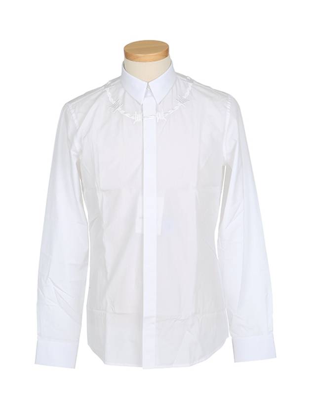 6018 306 100 White Crown of Thorns Embroidered Shirt - GIVENCHY - BALAAN 1