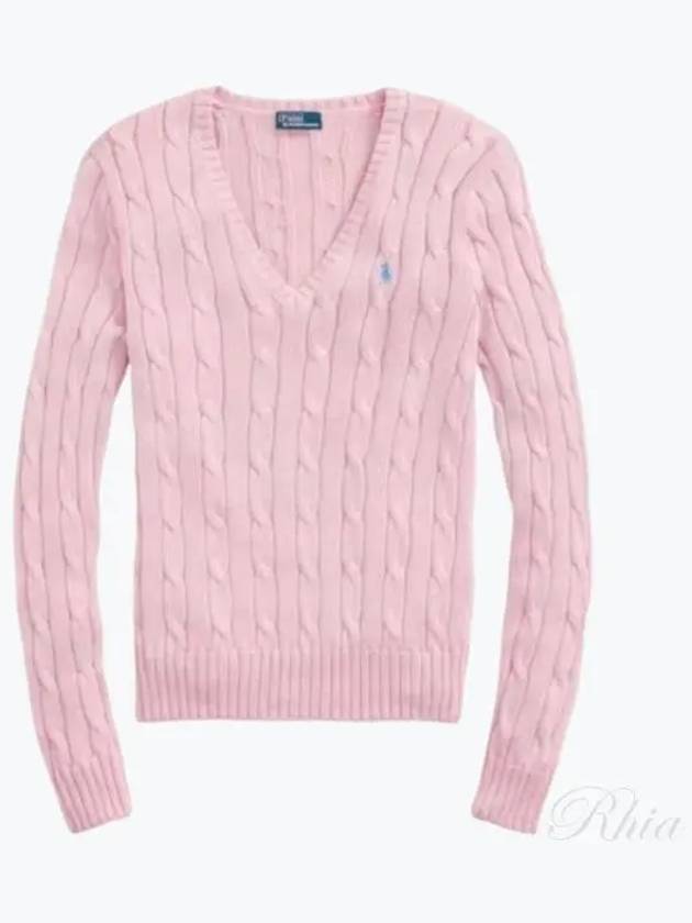 Women's Embroidered Logo Knit Top Pink - POLO RALPH LAUREN - BALAAN 2