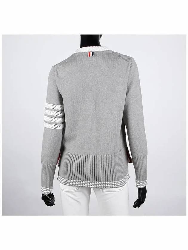 4 Bar Stripe Cotton Sweatshirt Grey - THOM BROWNE - BALAAN 5