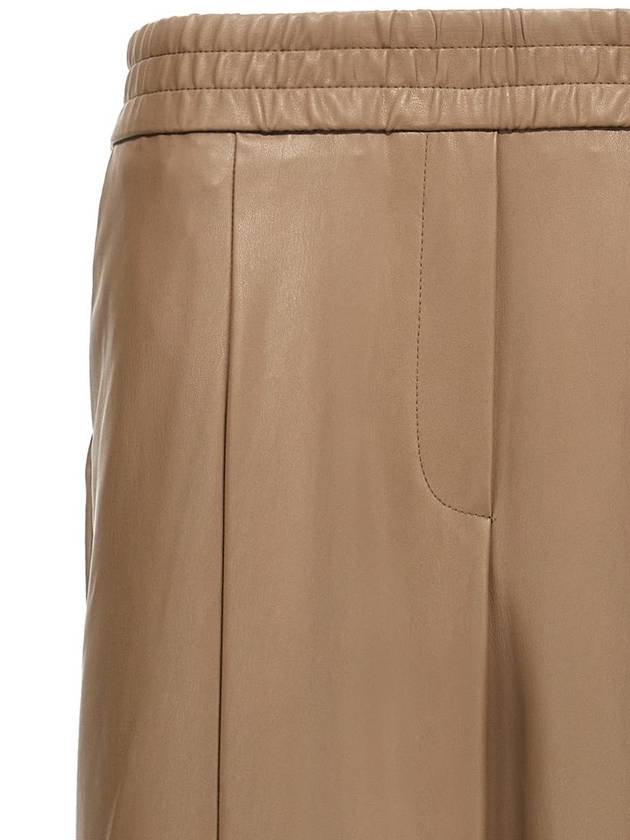 Nude Faux Leather Trousers - NUDE - BALAAN 3