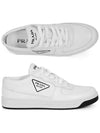 Women's Triangle Logo Leather Low Top Sneakers White - PRADA - BALAAN 6