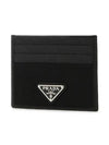 Re-Nylon Saffiano Leather Card Wallet Black - PRADA - BALAAN 3