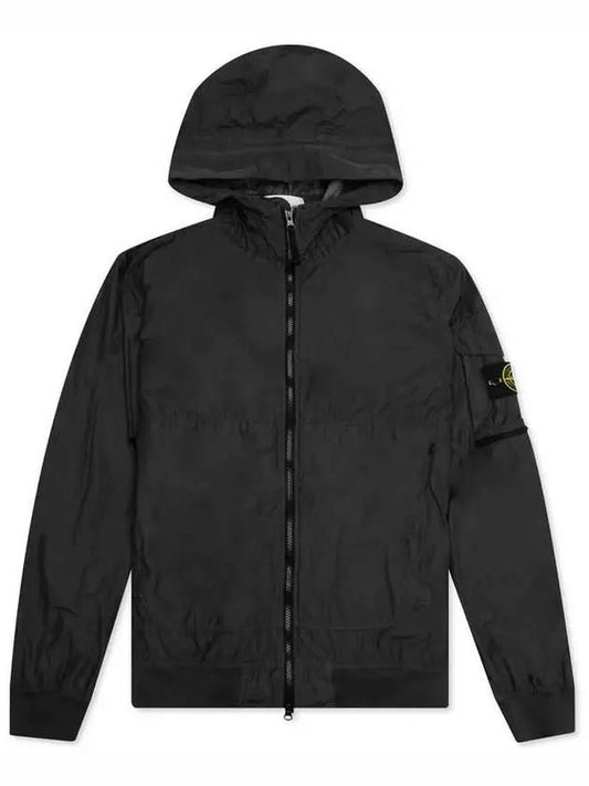 Men's Wappen Patch Naslan Watro Hooded Jacket Black - STONE ISLAND - BALAAN 2