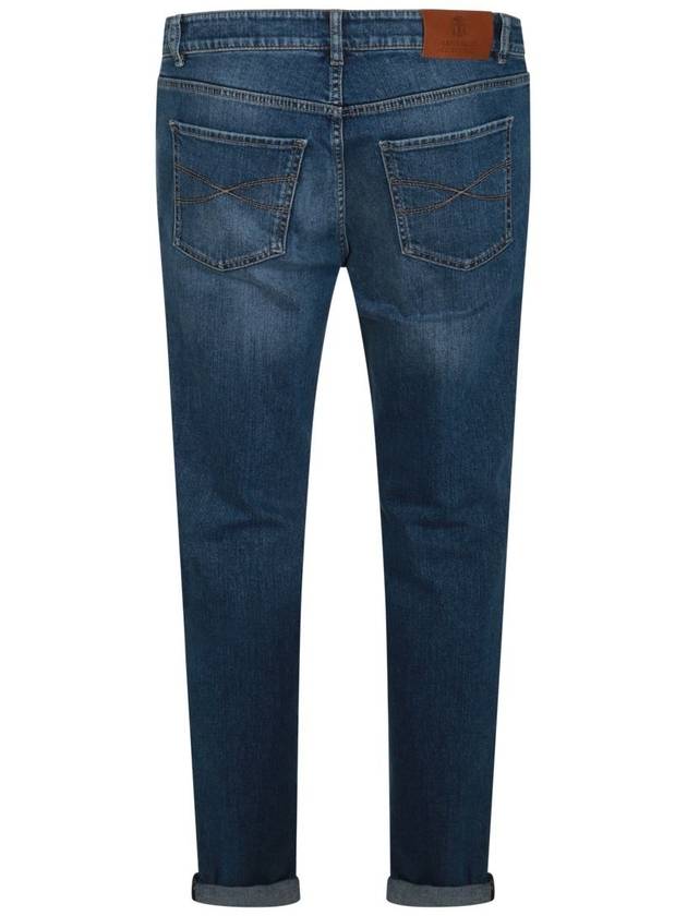 Men's 5 Pocket Slim Fit Jeans Blue - BRUNELLO CUCINELLI - BALAAN 3