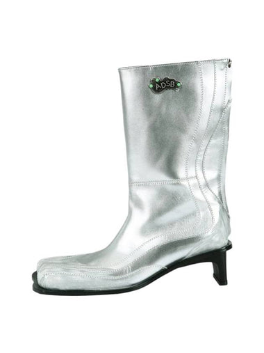 Women's Everett Square Middle Boots Silver - ANDERSSON BELL - BALAAN 1