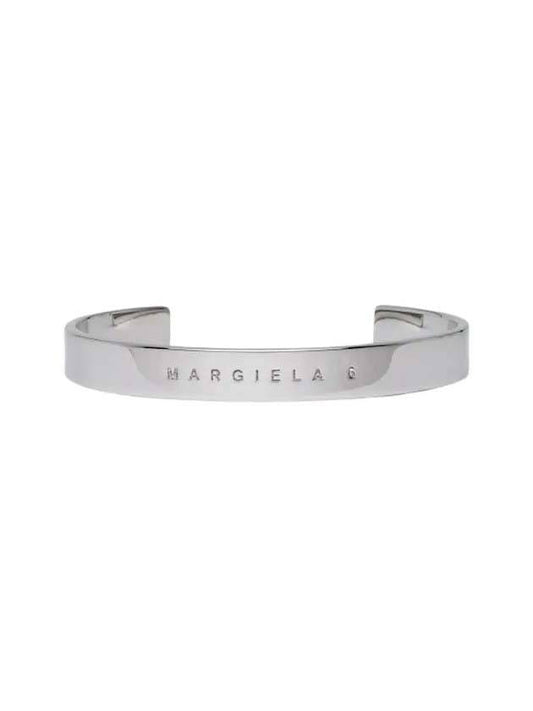 MM6 Minimal Logo Cuff Bracelet Silver - MAISON MARGIELA - BALAAN.