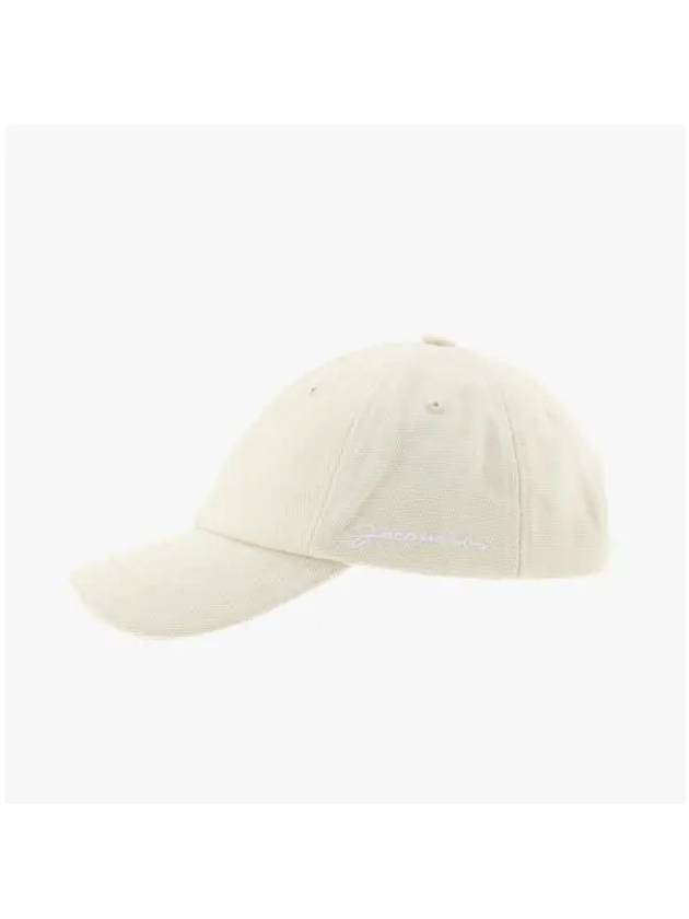 La Casquette Embroidered Logo Signature Ball Cap White - JACQUEMUS - BALAAN 5