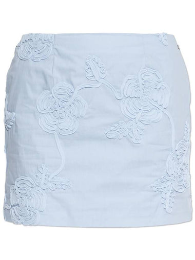 ROTATE Short Cotton Skirt, Women's, Light Blue - ROTATE - BALAAN 1