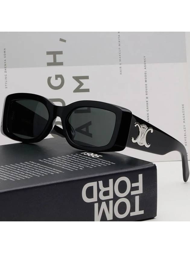 Eyewear Square Acetate Sunglasses Black - CELINE - BALAAN 3