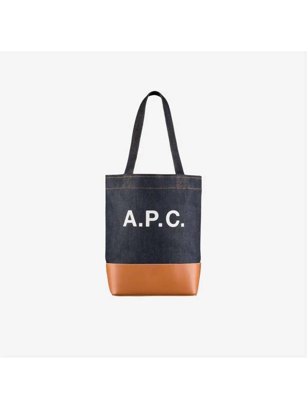 Logo Denim Axel Small Tote Bag Brown - A.P.C. - BALAAN 5