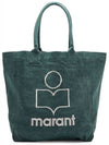 Yenky Embroidered Logo Large Shopper Tote Bag Green - ISABEL MARANT - BALAAN 2