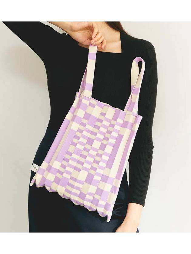 Tote bag grid purple - PLEATSMAMA - BALAAN 1