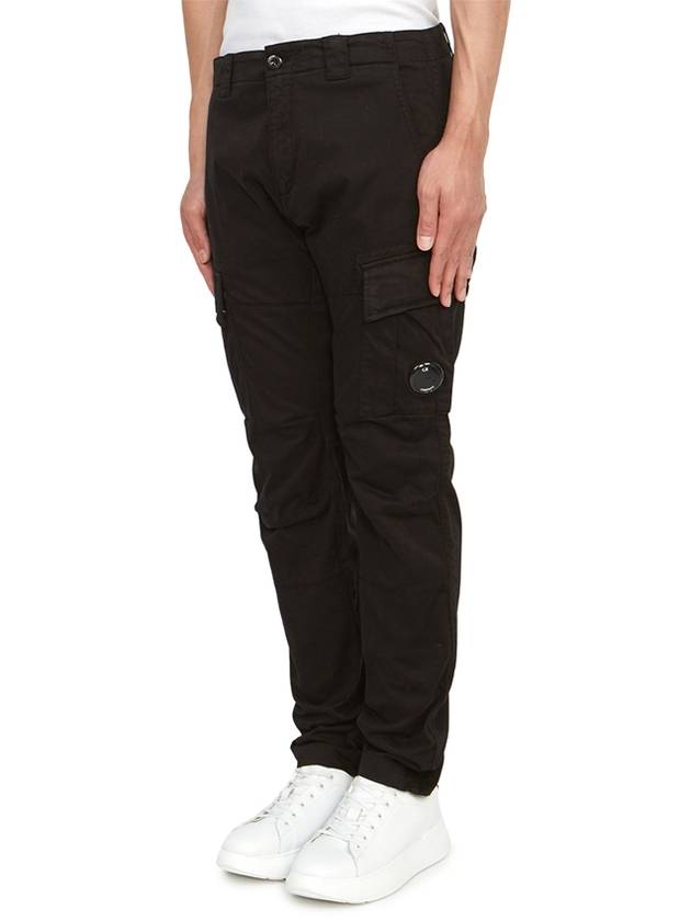 Stretch Satin Cargo Straight Pants Black - CP COMPANY - BALAAN 3