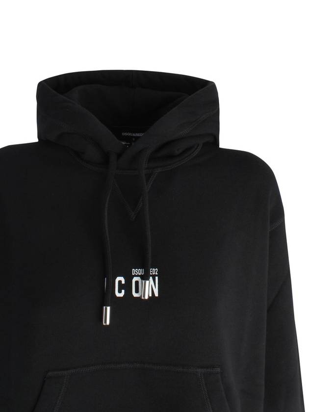 Women's Mini Icon Logo Hooded Top Black - DSQUARED2 - BALAAN 4