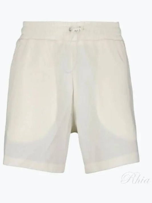 Logo Patch Cotton Jersey Shorts White - MONCLER - BALAAN 2