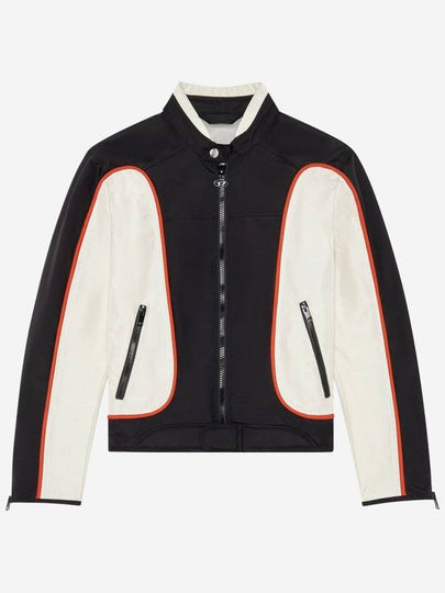 J-Blink Color Block Biker Jacket Black White - DIESEL - BALAAN 2