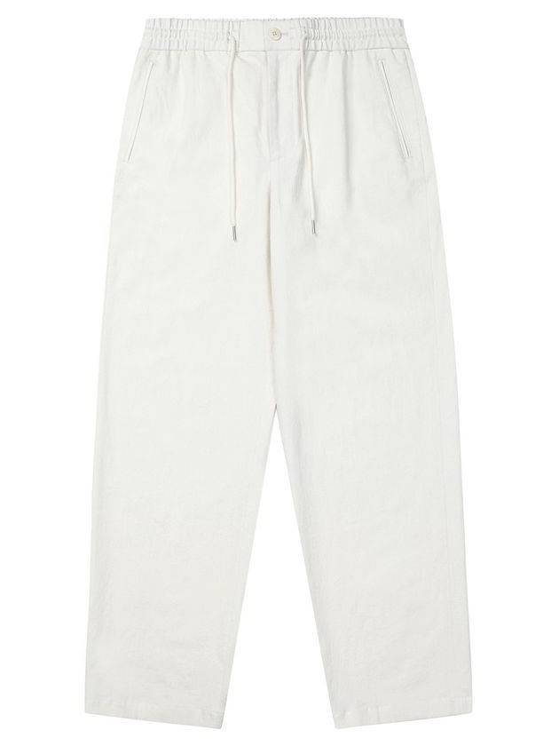 Linen String Straight Pants Ivory - SOLEW - BALAAN 1