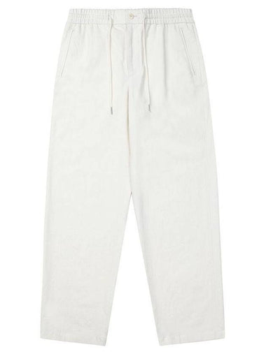 Linen String Straight Pants Ivory - SOLEW - BALAAN 1