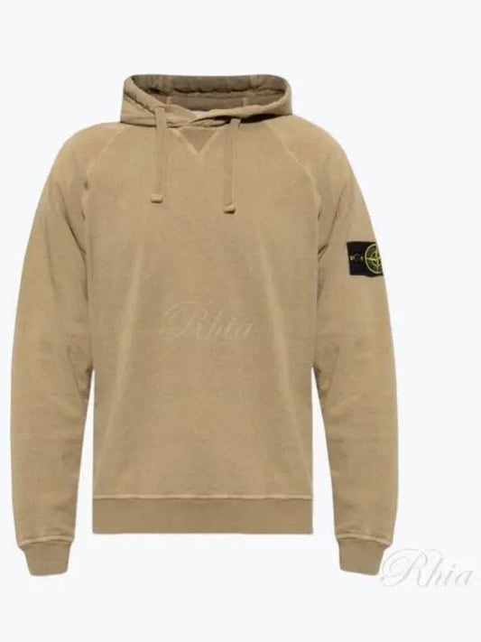 Men's Waffen Patch OLD Treatment Cotton Hoodie Dark Beige - STONE ISLAND - BALAAN 2